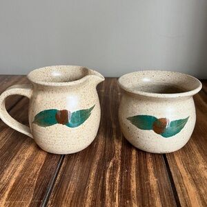 Vintage Ross Canada Pottery Creamer & Sugar Set